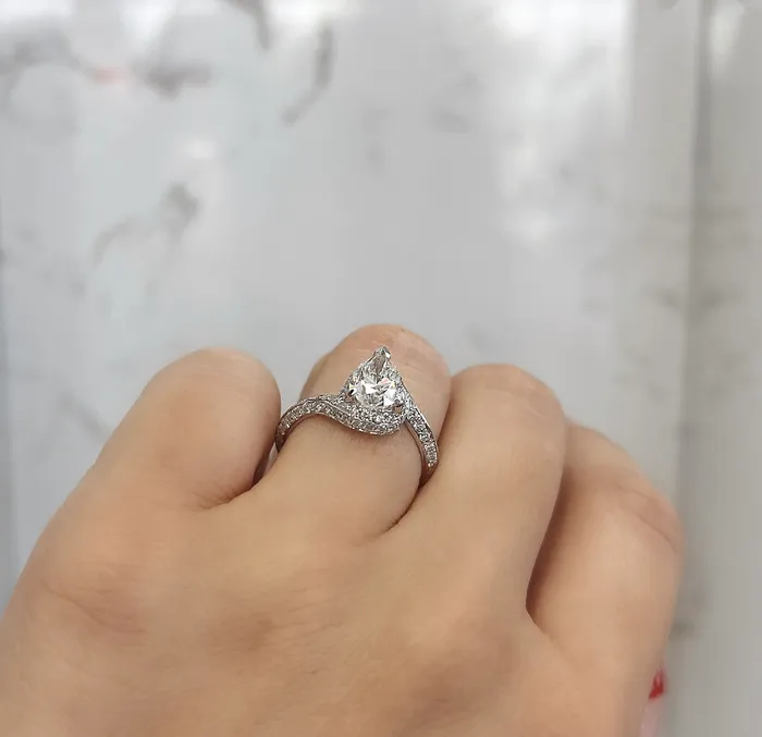 happy jewelers Rings 154 Pear Natural Diamond Engagement Ring