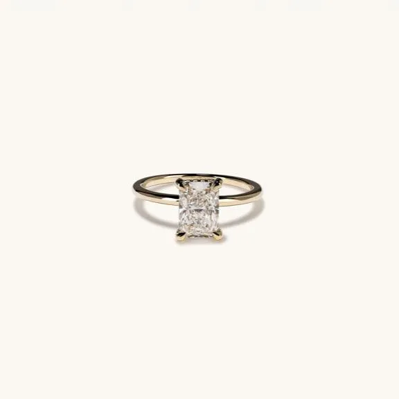 Happy Jewelers Rings 174 Radiant Lab Diamond Engagement Ring with Hidden Halo Happy Jewelers Rings 174 Radiant Lab Diamond Engagement Ring with Hidden Halo