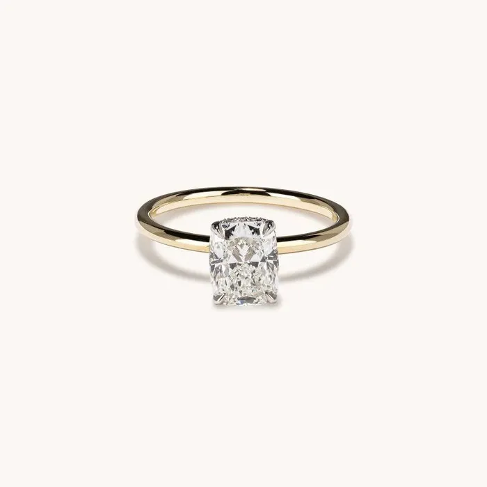 Happy Jewelers Rings 180 Cushion Natural Diamond Engagement Ring with Hidden Halo Happy Jewelers Rings 180 Cushion Natural Diamond Engagement Ring with Hidden Halo
