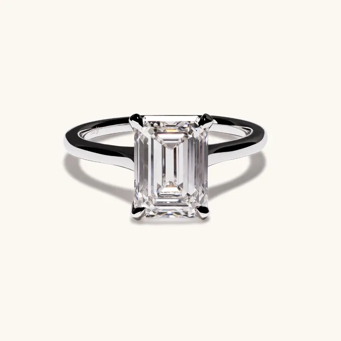 Happy Jewelers Rings 310 Emerald Lab Diamond Engagement Ring