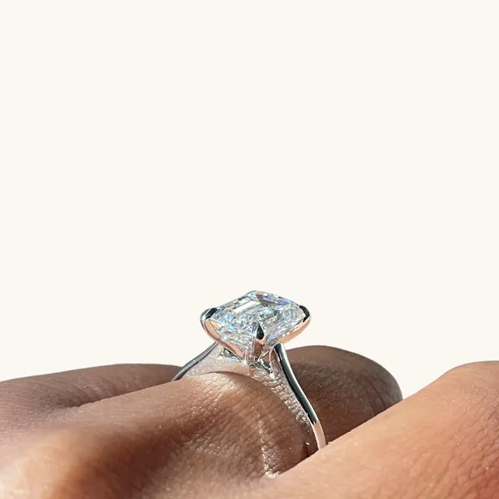 Happy Jewelers Rings 310 Emerald Lab Diamond Engagement Ring
