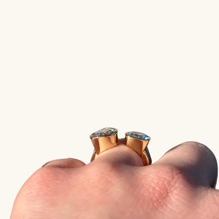 Happy Jewelers Rings Pear and Cushion Toi et Moi Lab Diamond Engagement Ring