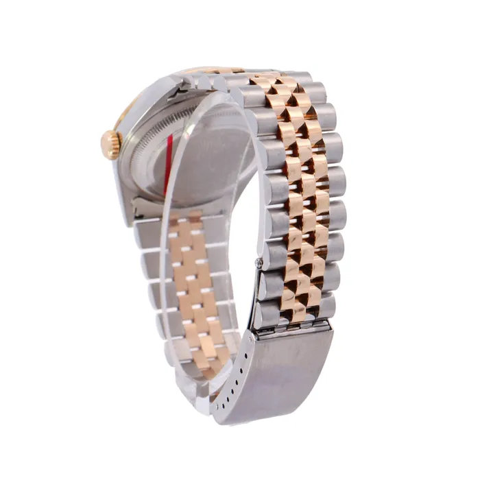 Happy Jewelers Rings Rolex Datejust TwoTone Stainless Steel Yellow Gold 36mm Black Diamond Dial Watch Reference 16233