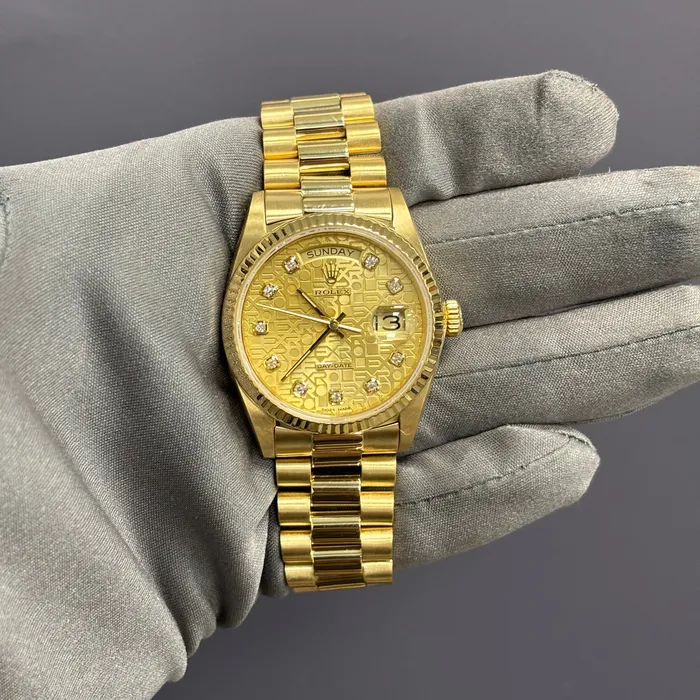 Happy Jewelers Rolex DayDate 36mm Champagne Dial Watch Ref 18038 Watches Happy Jewelers Rolex DayDate 36mm Champagne Dial Watch Ref 18038 Watches