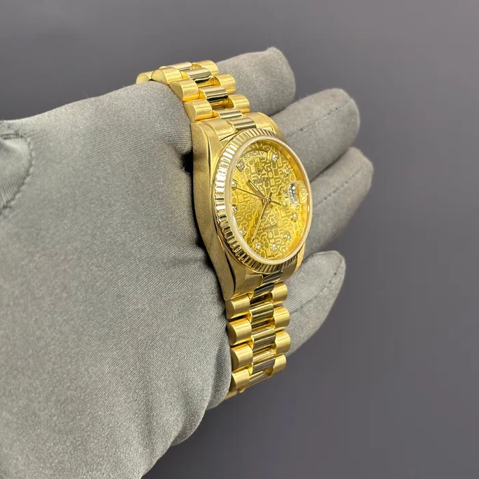 Happy Jewelers Rolex DayDate 36mm Champagne Dial Watch Ref 18038 Watches Happy Jewelers Rolex DayDate 36mm Champagne Dial Watch Ref 18038 Watches