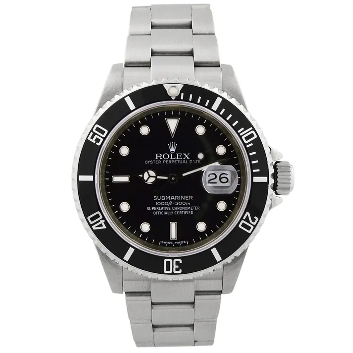 Happy Jewelers Rolex Submariner 40mm Black Dial Watch Ref 16610 Watches