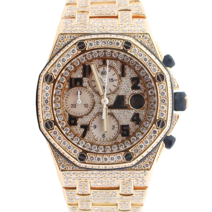 Happy Jewelers Watches Audemars Piguet Royal Oak 42mm Pave Dial Watch Reference 26170OR Happy Jewelers Watches Audemars Piguet Royal Oak 42mm Pave Dial Watch Reference 26170OR