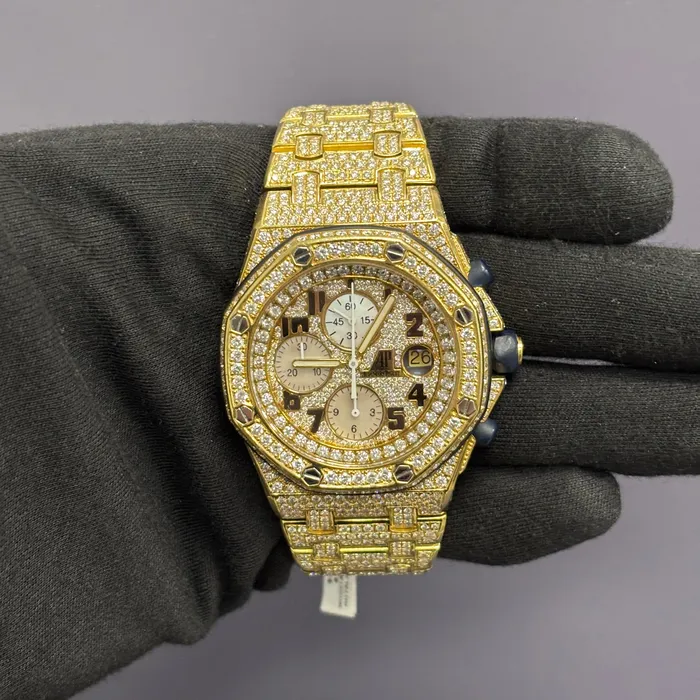 Happy Jewelers Watches Audemars Piguet Royal Oak 42mm Pave Dial Watch Reference 26170OR Happy Jewelers Watches Audemars Piguet Royal Oak 42mm Pave Dial Watch Reference 26170OR
