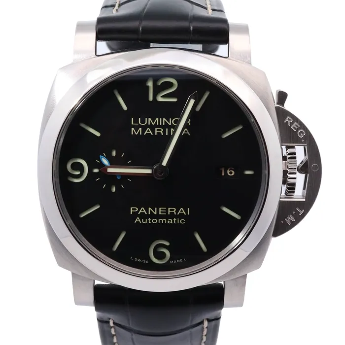 Happy Jewelers Watches Panerai Luminor 44mm Black Dial Watch Ref PAM01312