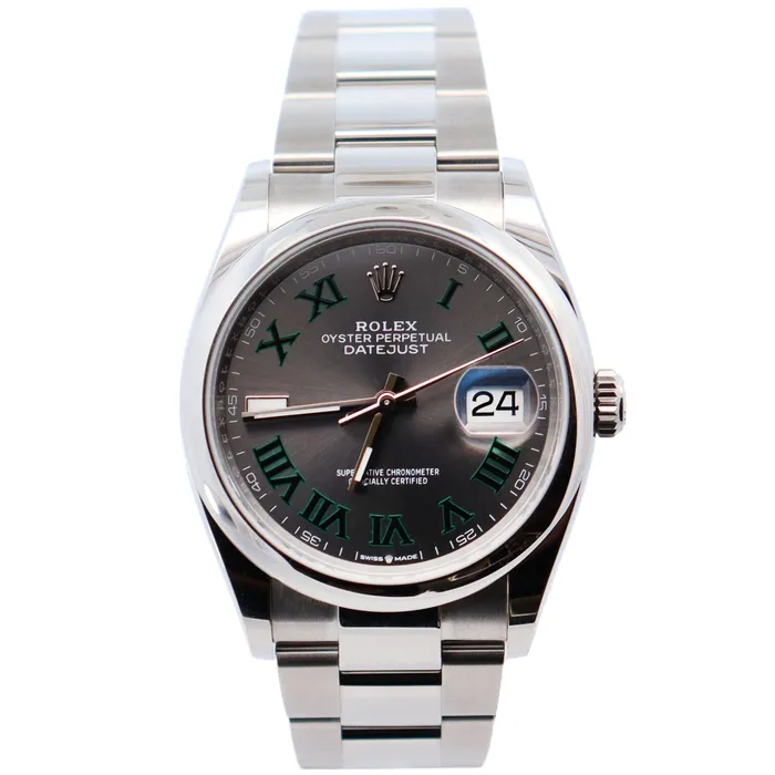 Happy Jewelers Watches Rolex Datejust 36mm Wimbledon Dial Watch Ref 126200