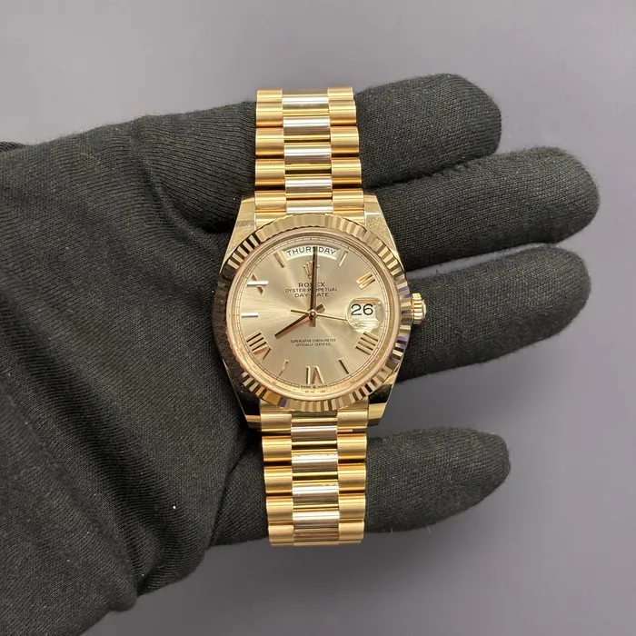 Happy Jewelers Watches Rolex DayDate 40mm Sundust Dial Watch Ref 228235 Happy Jewelers Watches Rolex DayDate 40mm Sundust Dial Watch Ref 228235