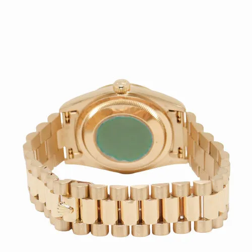 Happy Jewelers Watches Rolex DayDate Yellow Gold 36mm Champagne Stick Dial Watch Reference 18238