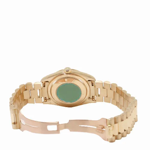 Happy Jewelers Watches Rolex DayDate Yellow Gold 36mm Champagne Stick Dial Watch Reference 18238