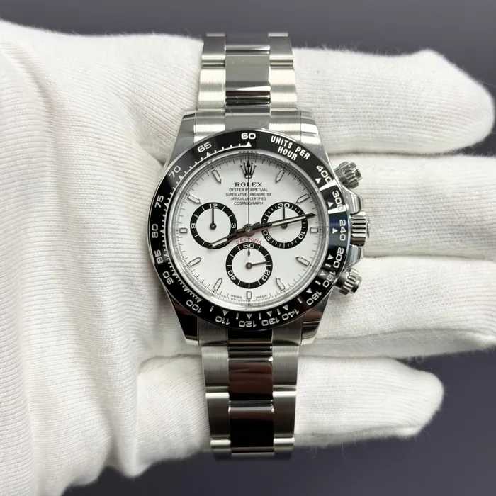 Happy Jewelers Watches Rolex Daytona 40mm White Dial Watch Ref 126500LN Happy Jewelers Watches Rolex Daytona 40mm White Dial Watch Ref 126500LN
