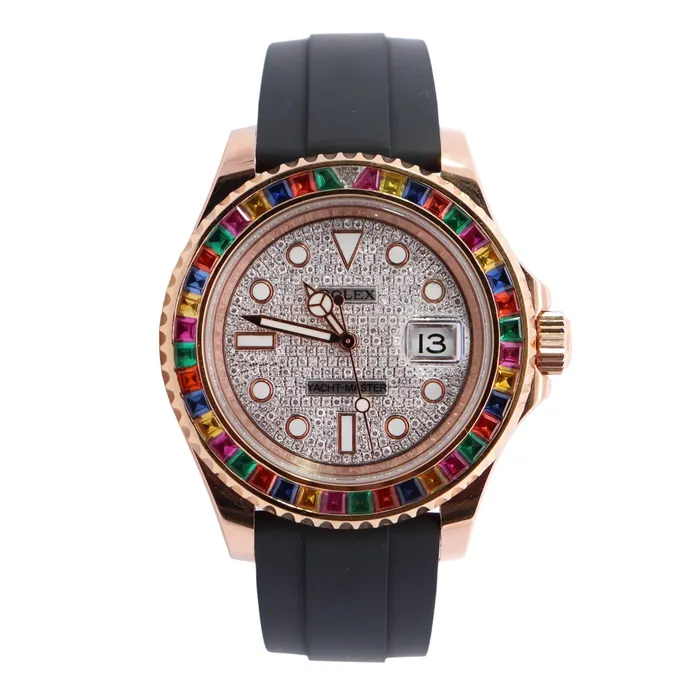 Happy Jewelers Watches Rolex Yacht Master 40mm Pave Dial Watch Ref 116655 Happy Jewelers Watches Rolex Yacht Master 40mm Pave Dial Watch Ref 116655