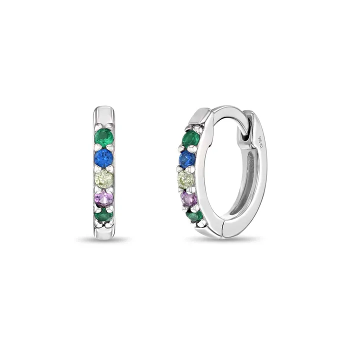Kids Hoop Earrings Colorful CZ Gem 9mm Baby Toddler Kids Earrings HoopHuggie Safety Latch Sterling Silver Earrings Kids Hoop Earrings Colorful CZ Gem 9mm Baby Toddler Kids Earrings HoopHuggie Safety Latch Sterling Silver Earrings