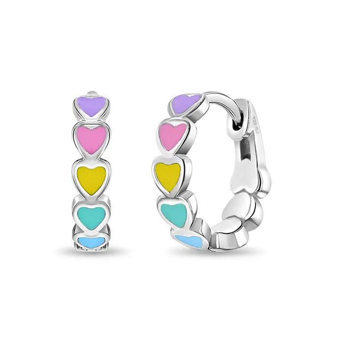 Kids Hoop Earrings Heart Cascade 9mm Toddler Kids Earrings HoopHuggie Enamel Safety Latch Sterling Silver Earrings Kids Hoop Earrings Heart Cascade 9mm Toddler Kids Earrings HoopHuggie Enamel Safety Latch Sterling Silver Earrings