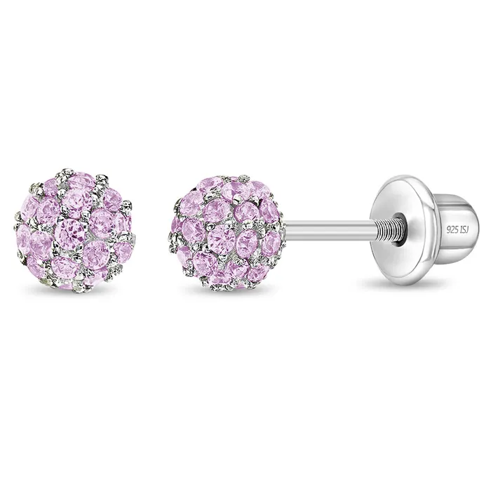 Kids Screw Back Earrings Earrings Small Ball of Gems CZ 4mm Baby Toddler Kids Earrings Screw Back Sterling Silver Kids Screw Back Earrings Earrings Small Ball of Gems CZ 4mm Baby Toddler Kids Earrings Screw Back Sterling Silver