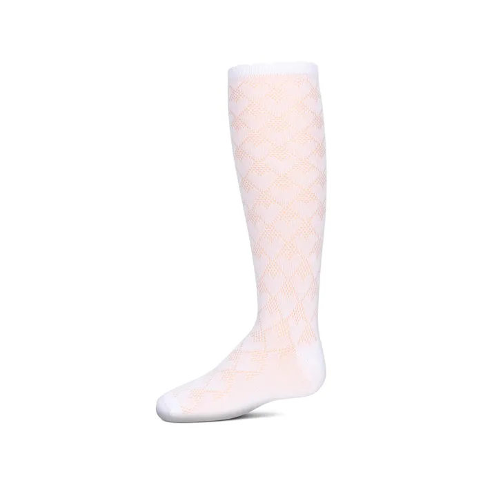 Memoi Open Work Heart Knee High MKF 7166 Memoi Rings