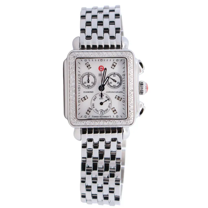 Michele Deco 33mm White Dial Watch Ref MW06P01A1046 Happy Jewelers Watches