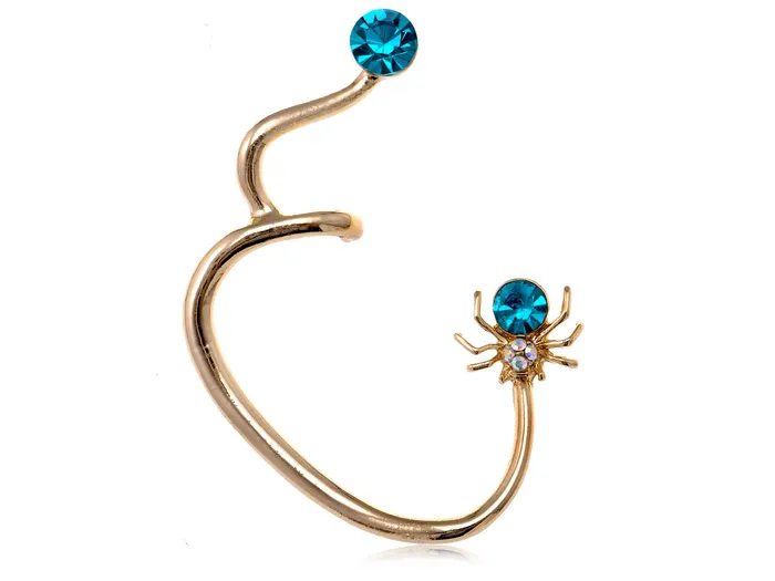 Mini Blue Bodied Spider Earring Ear Cuff Alilang Earrings