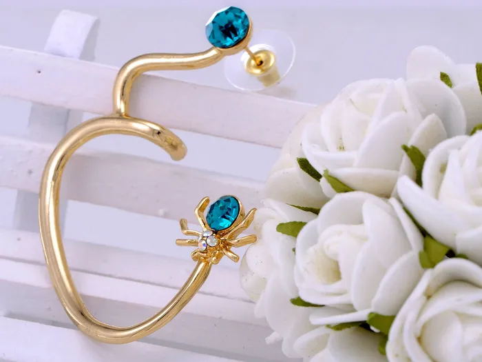Mini Blue Bodied Spider Earring Ear Cuff Alilang Earrings Mini Blue Bodied Spider Earring Ear Cuff Alilang Earrings