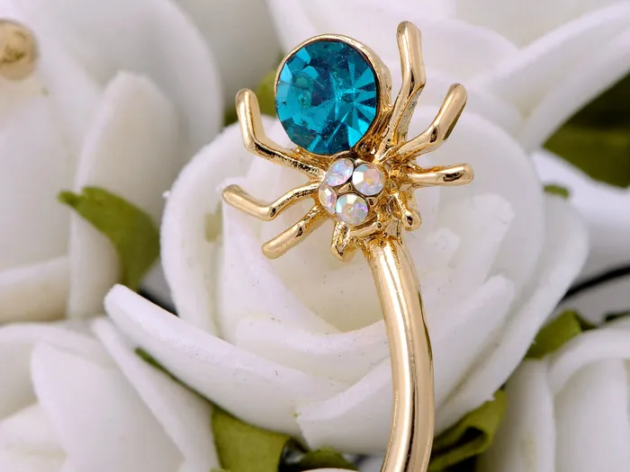 Mini Blue Bodied Spider Earring Ear Cuff Alilang Earrings Mini Blue Bodied Spider Earring Ear Cuff Alilang Earrings