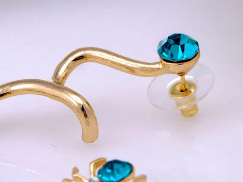 Mini Blue Bodied Spider Earring Ear Cuff Alilang Earrings Mini Blue Bodied Spider Earring Ear Cuff Alilang Earrings