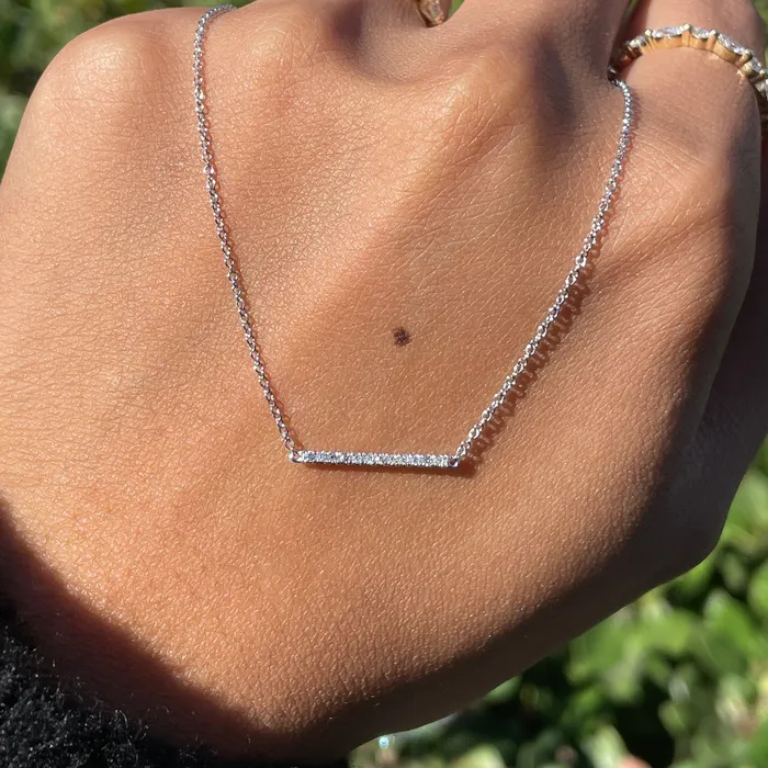 Mini Diamond Bar Necklace Happy Jewelers Necklaces
