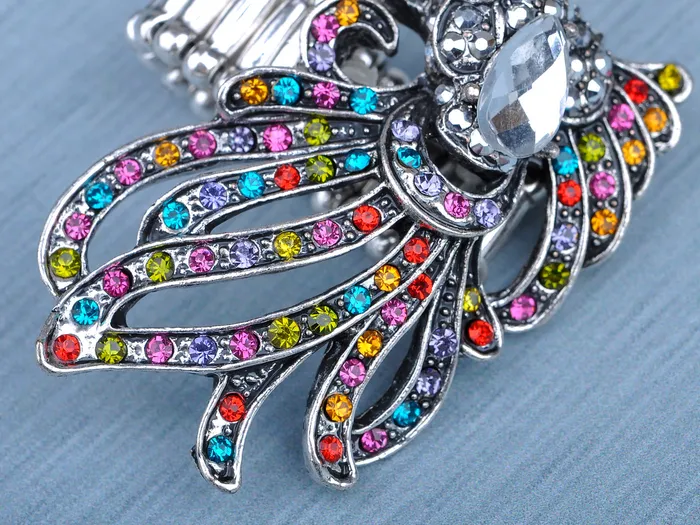 Multicolored Colorful Peacock Feather Ring Alilang Rings Multicolored Colorful Peacock Feather Ring Alilang Rings