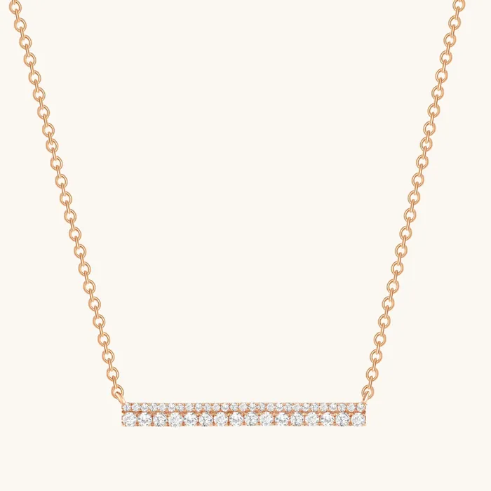 Necklaces 2Row Diamond Bar Necklace Happy Jewelers