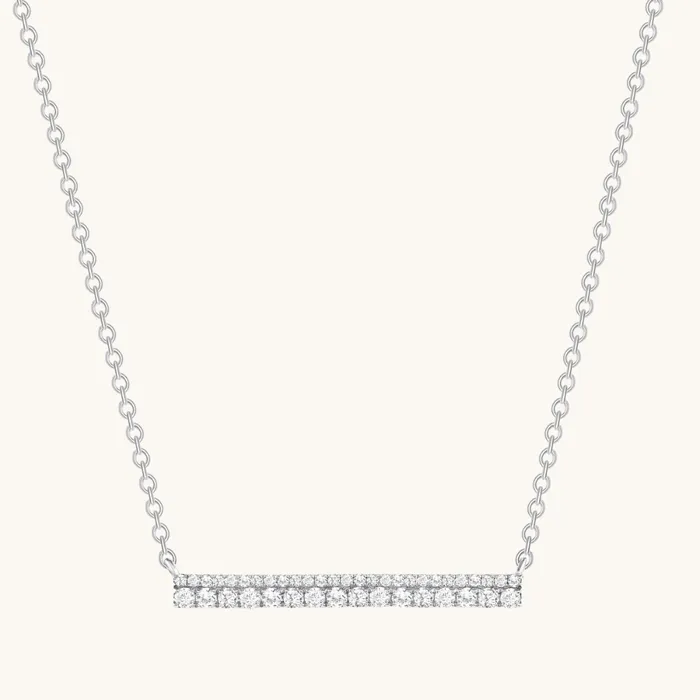 Necklaces 2Row Diamond Bar Necklace Happy Jewelers