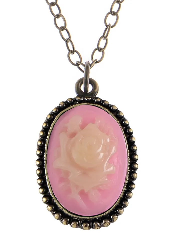 Necklaces Alilang Antique Vintage Suede Green Enamel Rose Oval Pendant Necklace Necklaces Alilang Antique Vintage Suede Green Enamel Rose Oval Pendant Necklace