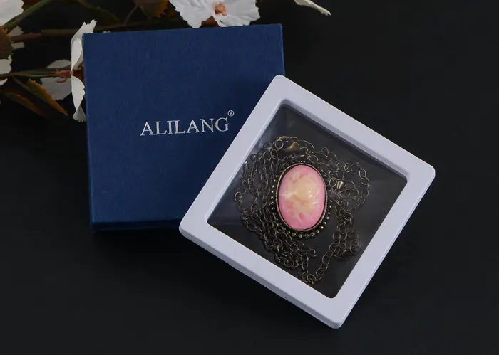 Necklaces Alilang Antique Vintage Suede Green Enamel Rose Oval Pendant Necklace Necklaces Alilang Antique Vintage Suede Green Enamel Rose Oval Pendant Necklace