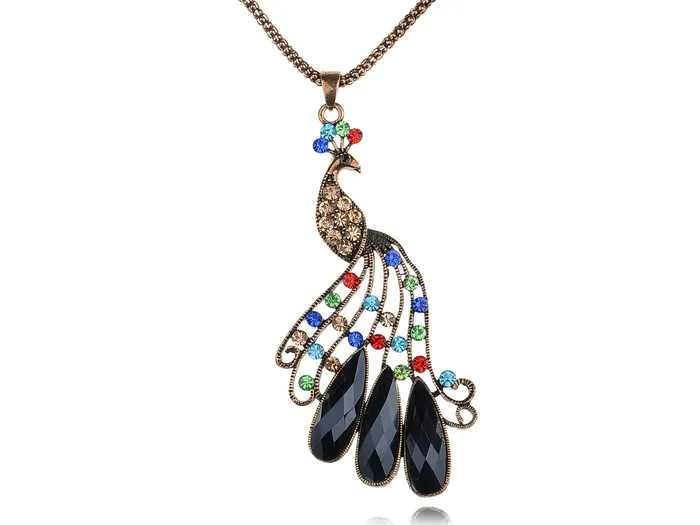 Necklaces Alilang Beautiful Colorful Peacock Bird Pendant Necklace