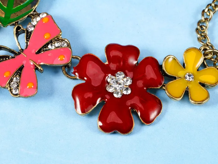 Necklaces Alilang Floral Multicolor Enamel Flower Bib Statement Necklace Necklaces Alilang Floral Multicolor Enamel Flower Bib Statement Necklace