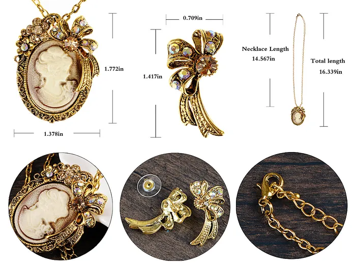 Necklaces Alilang Sculpted Yellow Rose Embellished Leaves Pendant Necklace Earrings Set Necklaces Alilang Sculpted Yellow Rose Embellished Leaves Pendant Necklace Earrings Set
