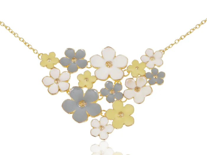 Necklaces Enamel Flower And Butterfly Bib Statement Necklace Pearl Alilang Necklaces Enamel Flower And Butterfly Bib Statement Necklace Pearl Alilang