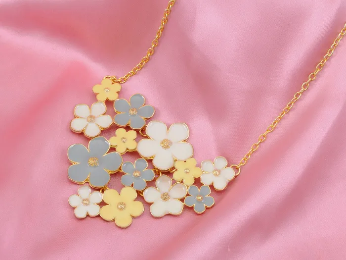 Necklaces Enamel Flower And Butterfly Bib Statement Necklace Pearl Alilang Necklaces Enamel Flower And Butterfly Bib Statement Necklace Pearl Alilang