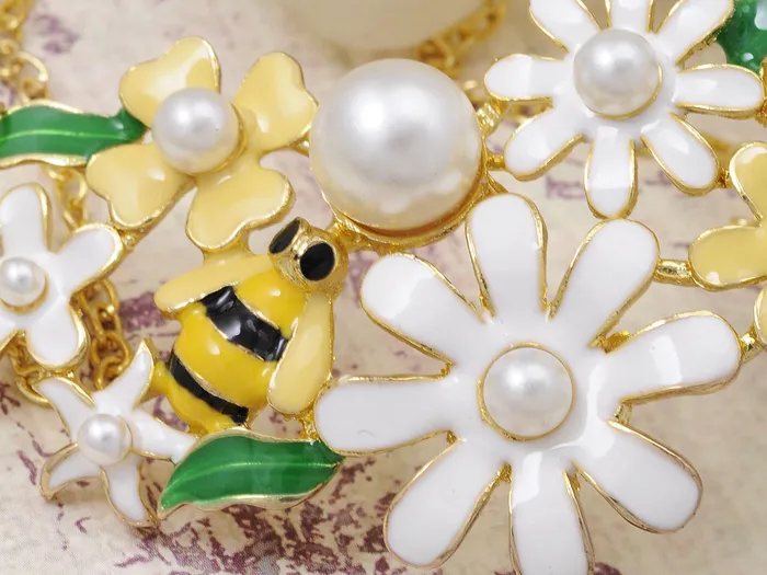 Necklaces Enamel Flower And Butterfly Bib Statement Necklace Pearl Alilang Necklaces Enamel Flower And Butterfly Bib Statement Necklace Pearl Alilang