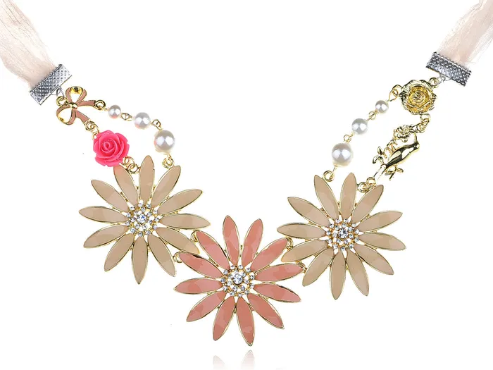 Necklaces Enamel Flower And Butterfly Bib Statement Necklace Pearl Alilang Necklaces Enamel Flower And Butterfly Bib Statement Necklace Pearl Alilang