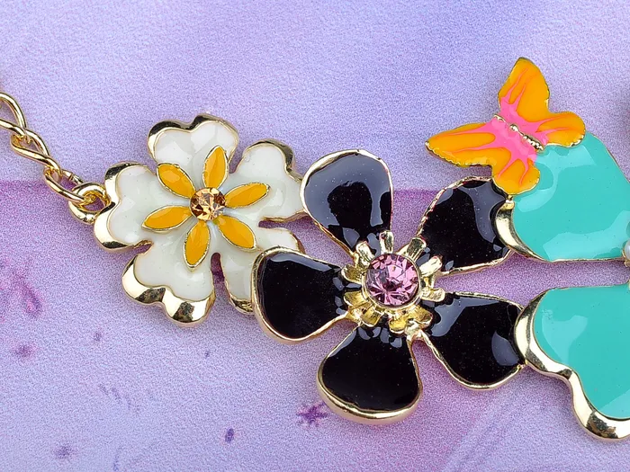 Necklaces Enamel Flower And Butterfly Bib Statement Necklace Pearl Alilang Necklaces Enamel Flower And Butterfly Bib Statement Necklace Pearl Alilang