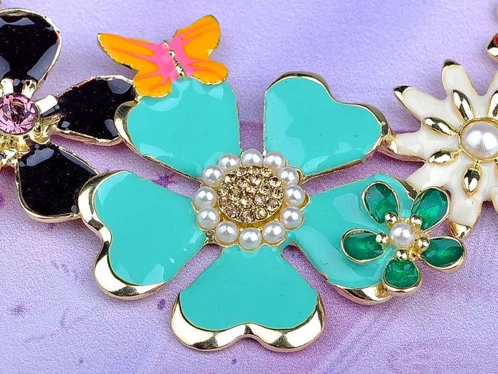 Necklaces Enamel Flower And Butterfly Bib Statement Necklace Pearl Alilang Necklaces Enamel Flower And Butterfly Bib Statement Necklace Pearl Alilang