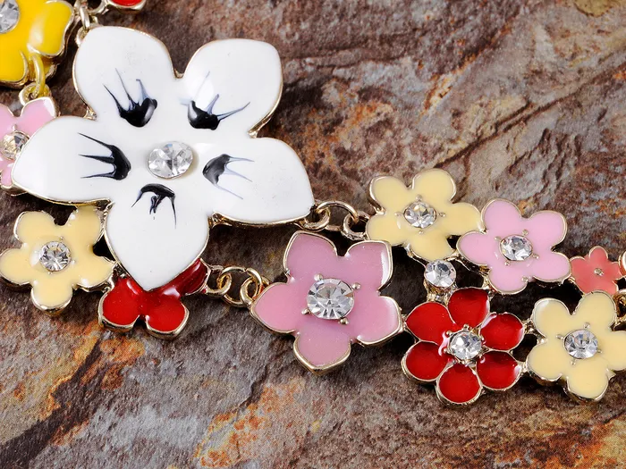 Necklaces Enamel Flower And Butterfly Bib Statement Necklace Pearl Alilang Necklaces Enamel Flower And Butterfly Bib Statement Necklace Pearl Alilang
