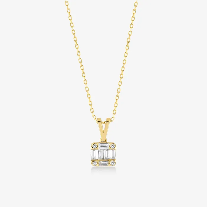 Necklaces Gelin Diamond Diamond Square Necklace