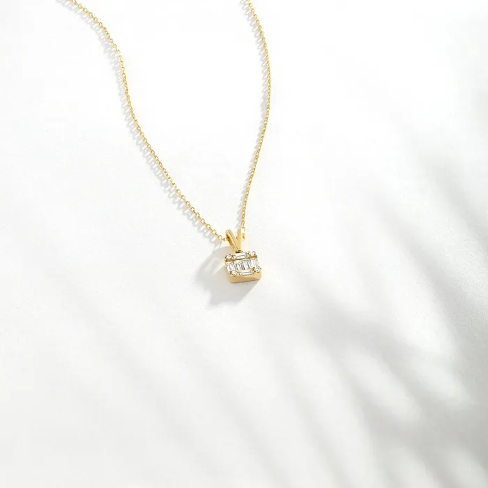 Necklaces Gelin Diamond Diamond Square Necklace
