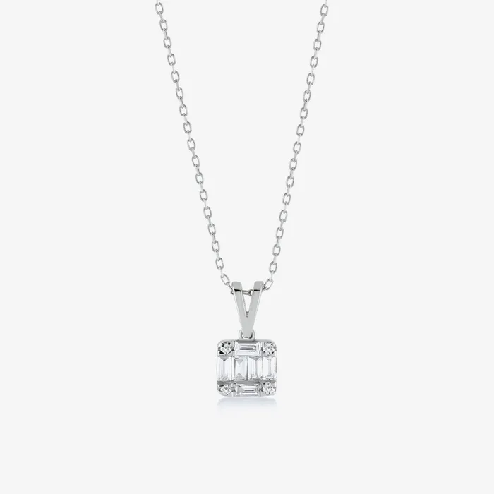Necklaces Gelin Diamond Diamond Square Necklace