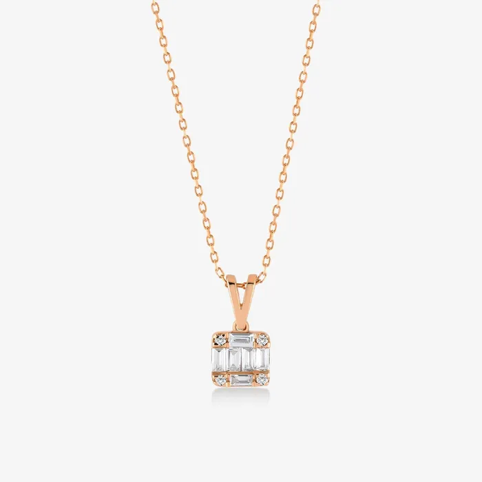 Necklaces Gelin Diamond Diamond Square Necklace