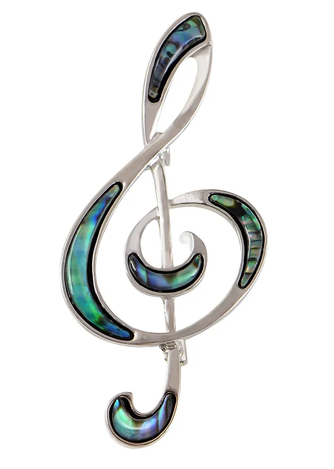 Necklaces Refined by AnnaKaci Silver Tone Abalone Shell Music Note Brooch Pin Pendant Simple Accessories Gifts for Party Banquet New Years Necklaces Refined by AnnaKaci Silver Tone Abalone Shell Music Note Brooch Pin Pendant Simple Accessories Gifts for Party Banquet New Years