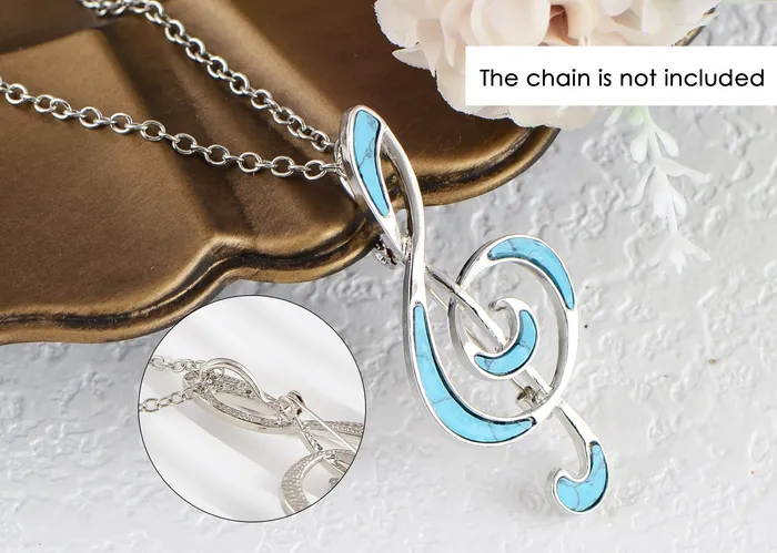 Necklaces Refined by AnnaKaci Silver Tone Abalone Shell Music Note Brooch Pin Pendant Simple Accessories Gifts for Party Banquet New Years Necklaces Refined by AnnaKaci Silver Tone Abalone Shell Music Note Brooch Pin Pendant Simple Accessories Gifts for Party Banquet New Years